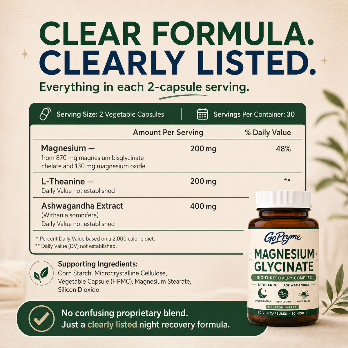 Gopryme Magnesium Glycinate Night Recovery Complex