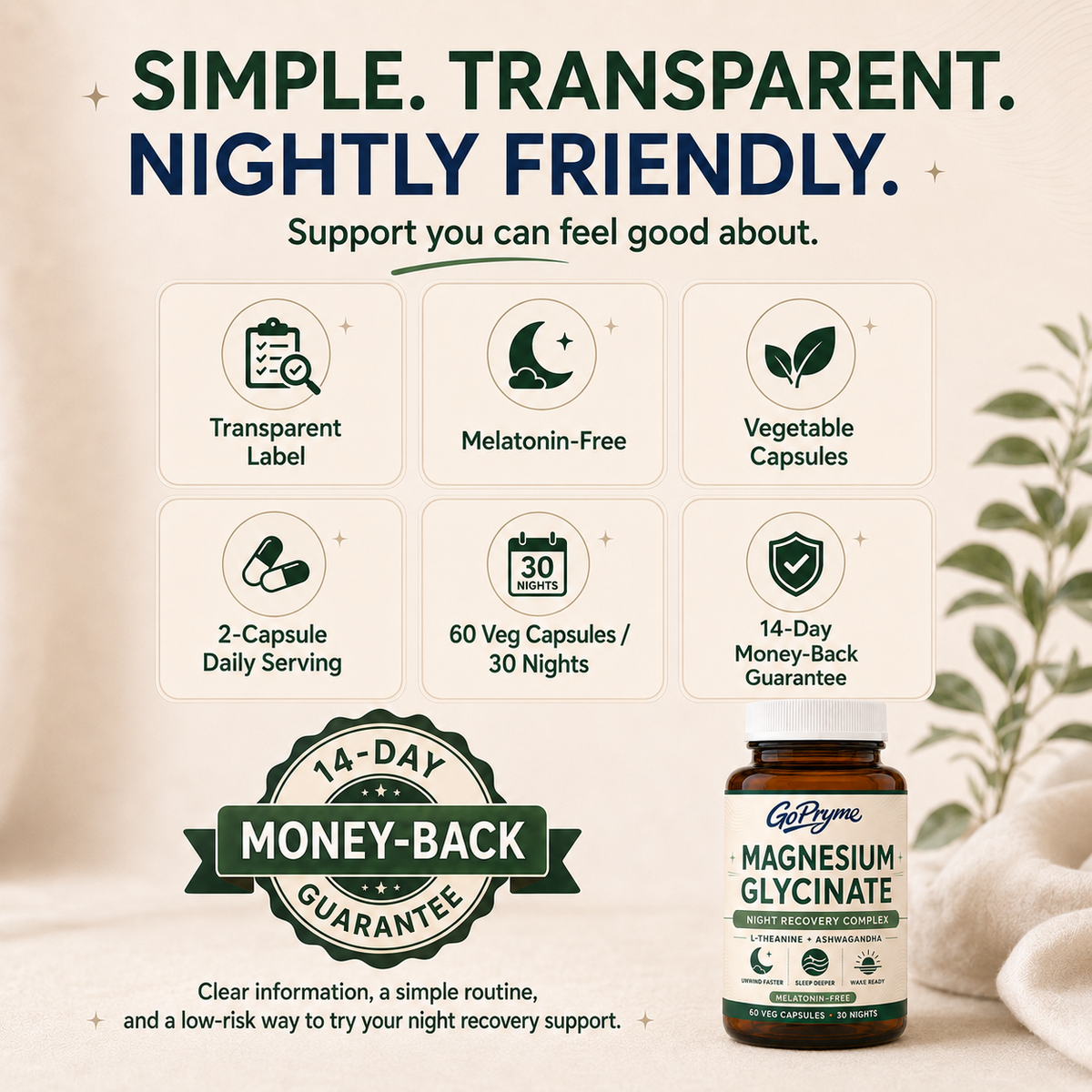 Gopryme Magnesium Glycinate Night Recovery Complex