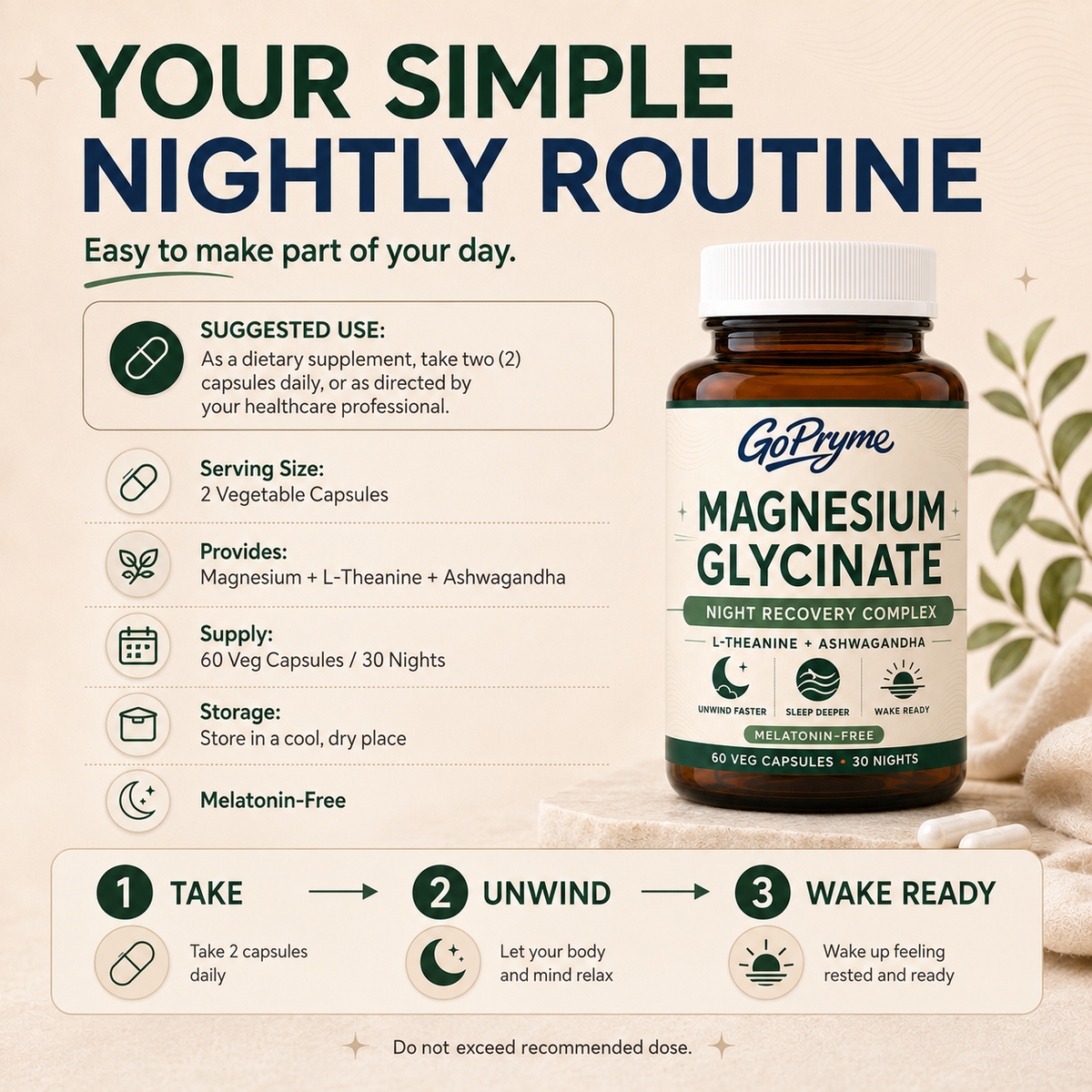 Gopryme Magnesium Glycinate Night Recovery Complex